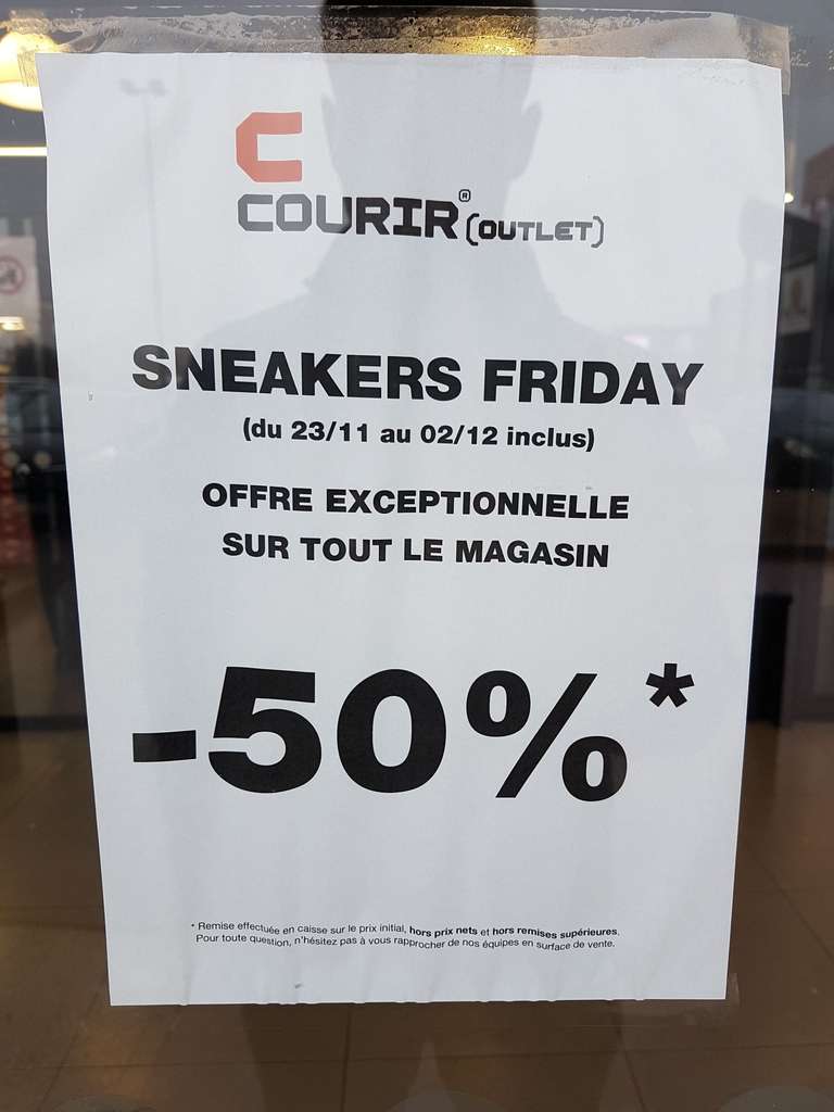 -50% sur tout le magasin Courir Outlet - Sainte Geneviève-des-Bois (91) / Pantin (93) / Gonesse (95)