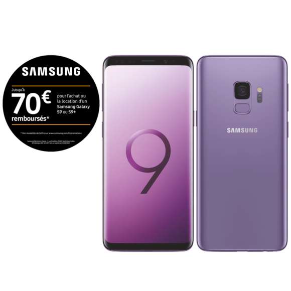 Smartphone 5.8" Samsung Galaxy S9 - Plusieurs coloris (via ODR de 70€ + Bonus reprise téléphone de 150€)