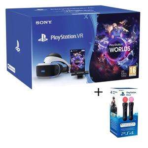 Casque de Réalité Virtuelle PlayStation VR V2 pour PS4 + Caméra + VR Worlds (Voucher) + Manettes PlayStation Move