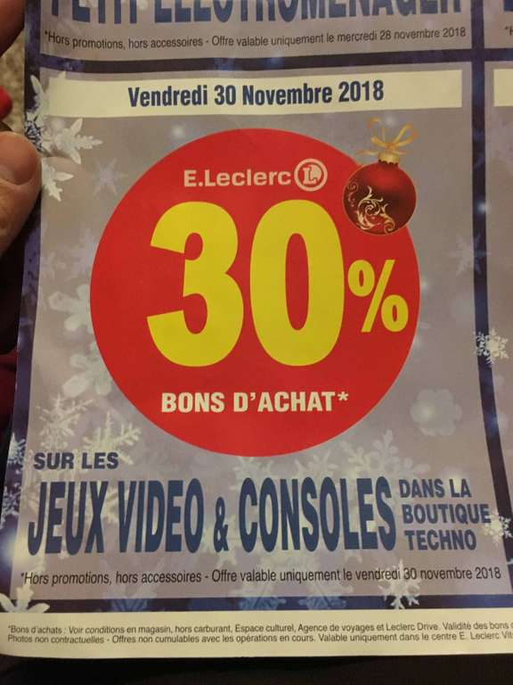 30% remboursés en bon d'achat sur le rayon Consoles & Jeux Vidéo - Vitry-sur-Seine (94)