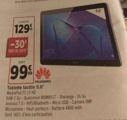 Tablette 9.6" Huawei Mediapad T3