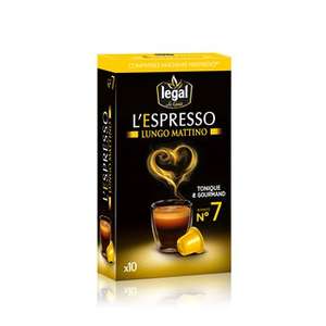 2 packets de café Legal Espresso "Lungo Mattino" ou "Profondo" (x20 capsules)