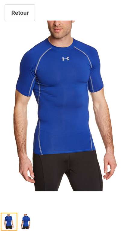 T-Shirt de compression Homme Under Armour (Bleu royal ou Blanc)