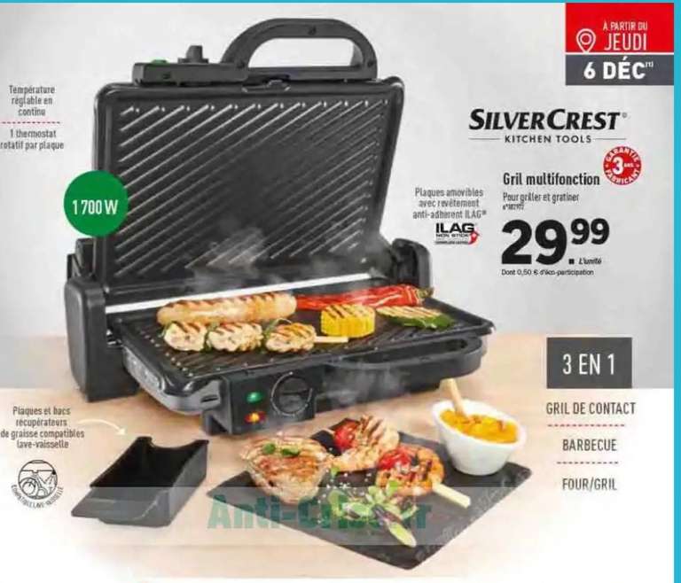 Grill multifonctions Silvercrest - 1700W