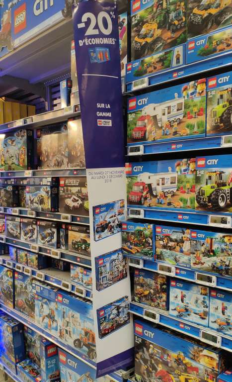 20% remboursés sur la carte sur la gamme Lego City + 15euro par tranche de 50euro- Ex: Lego Train Passengers 45euro:- (National)