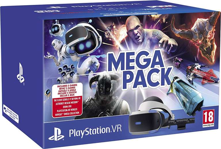 Méga Pack PlayStation VR V2 MK4 + Caméra + 5 Jeux : VR Worlds + Skyrim + Doom VFR + WipEout OC + Astro Bot RM (Dématérialisé)