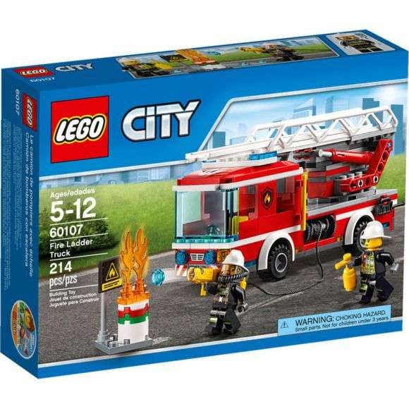 Jeu de construction Lego City : Le camion de pompiers avec échelle (60107)