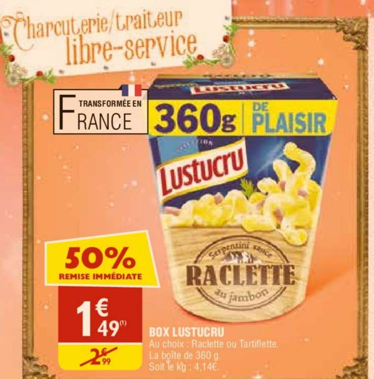 Box Lustucru Raclette ou Tartifflette 360g