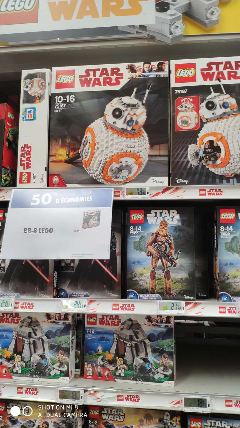 50% remise fidélité sur une sélection de Lego - Ex : Jeu de construction Lego Star Wars BB8 n°75187 remise directe en caisse - Écully (69)