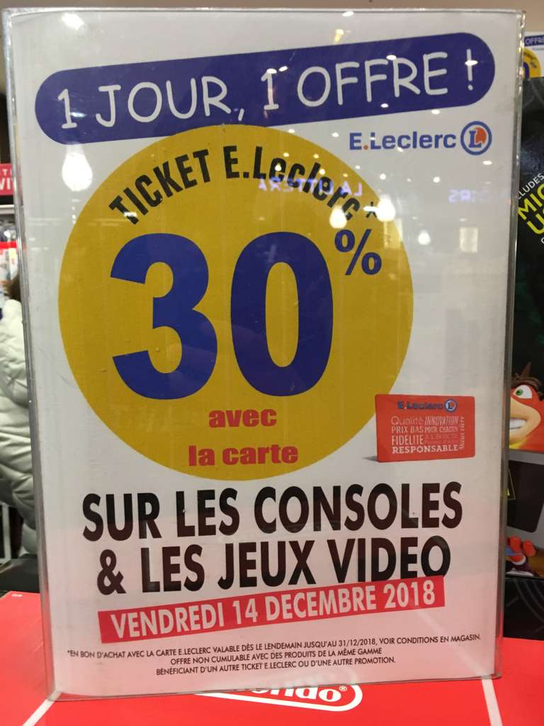 30% de réduction sur les consoles et jeux vidéo - Ex : Console Nintendo Switch (Via Bon d'achat de 87.75€) - Saint-Étienne-du-Rouvray (76)