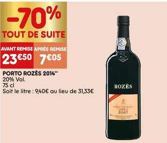 Bouteille de vin porto Rozès Late Bottled Vintage 2014 (75 cl)