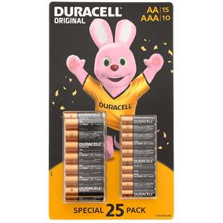 Pack de 25 Piles Duracell AA + AAA