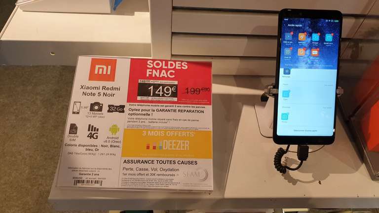Smartphone 5.99" Xiaomi Redmi Note 5 - full HD+, 3 Go de RAM, 32 Go  - Boulogne Billancourt 92)