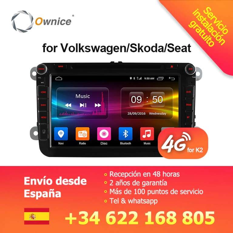 Autoradio Android Ownice C500 G10 pour VW (via application)
