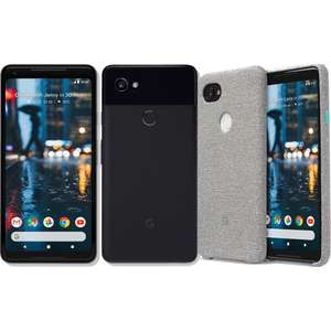 Smartphone 6" Google Pixel 2 XL - QHD+, Snapdragon 835, RAM 4 Go, ROM 64 Go (Noir ou Blanc) + Coque tissu