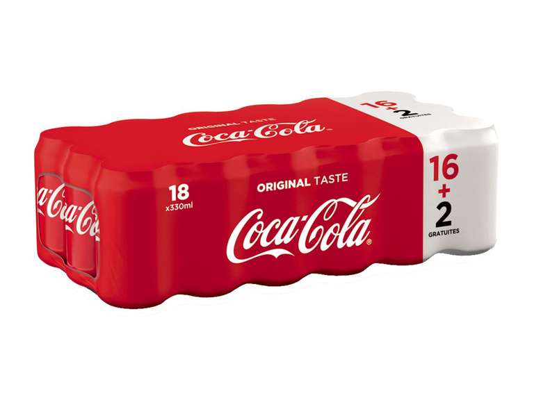 Pack de 18 canettes de Coca-cola - 33cl