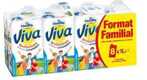 2 Packs de 8 briques de lait Viva - 16 x 1L