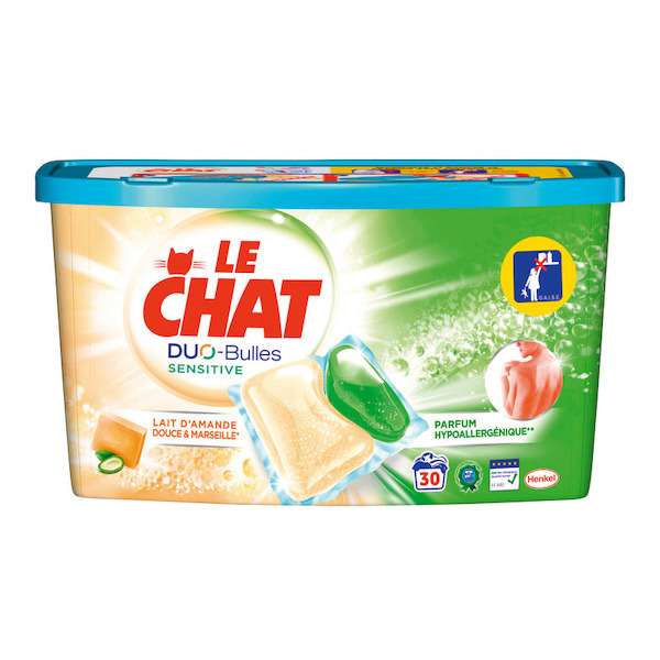 Boite de 30 capsules de lessive Le Chat duo-bulles (via 7.21€ sur la carte de fidélité)