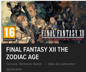 [Précommande] Final Fantasy XII : The Zodiac Age sur Nintendo Switch