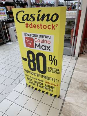 80% remboursés en bon d'achat dès 3 articles achetés parmi une sélection de produits (via Casino Max) - Saint-Grégoire (35)
