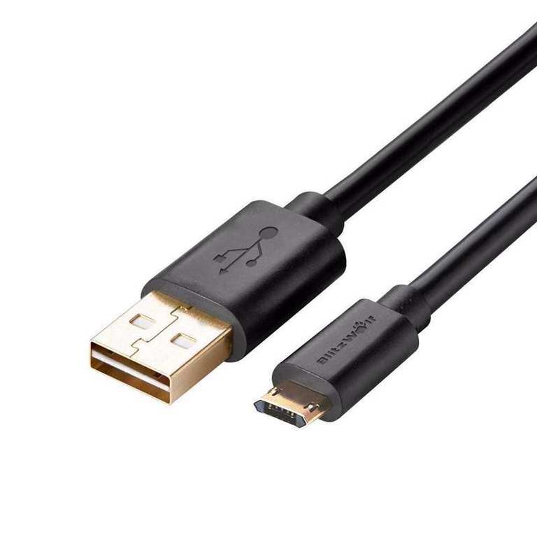 Câble BlitzWolf - MicroUSB vers USB Réversible - fonctionne dans les deux sens - 1 Mètre