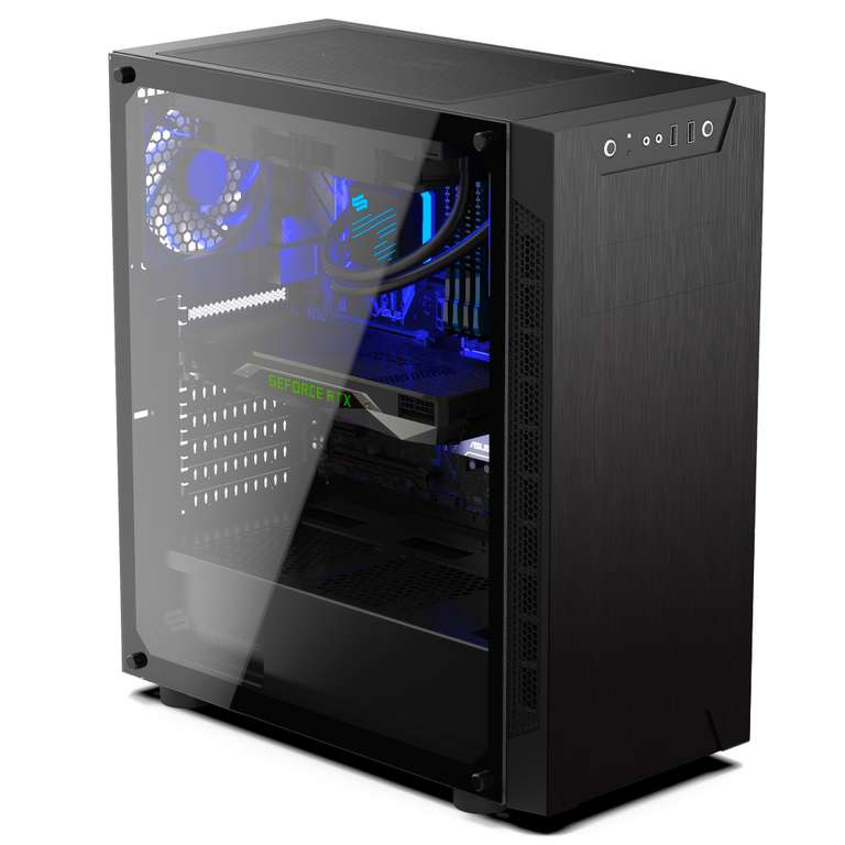 Tour PC Fixe Gaming Armis - Ryzen 5 2600, RAM 16Go (3000Mhz), 1To + SSD 240Go, RTX 2060 OC 6Go, 600W 80+Bronze