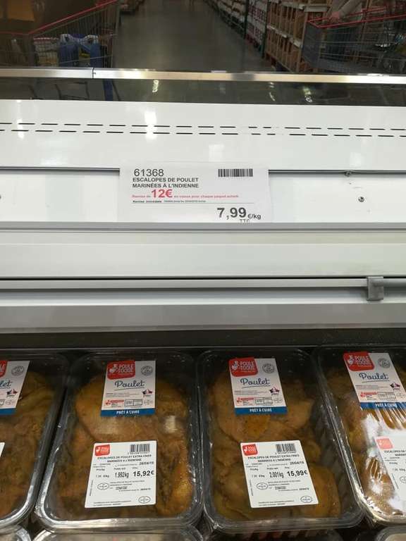 [Carte Costco] Sélection de produits en promotion - Ex : Escalope de poulet marinées à l'indienne - 2kg (CostCo Villebon - 91)
