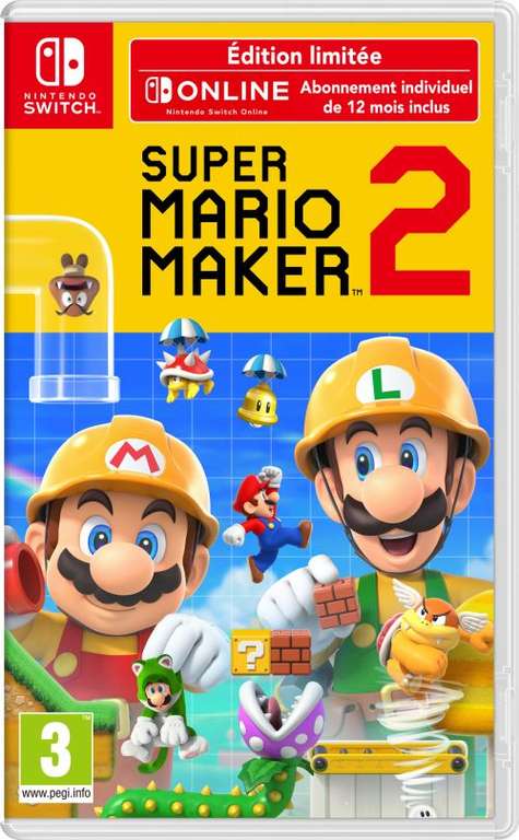 [Précommande] Super Mario Maker 2 Edition Limitée sur Nintendo Switch + Abonnement Online 12 Mois (+ 10€ en Fidélité pour les Adhérents)
