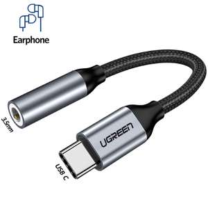 Adaptateur Ugreen USB-C vers Jack 3.5mm - Gris/Noir (via l'Application)