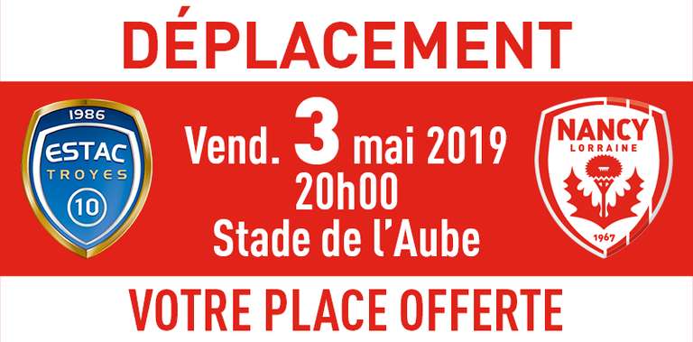 Place gratuite pour le match de Football de Ligue 2 ESTAC Troyes / AS Nancy Lorraine- Vendredi 3 mai à 20h au Stade de l'Aube (10)
