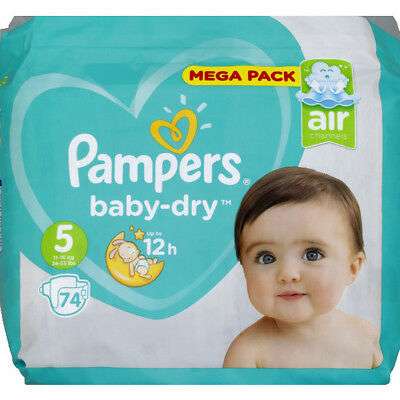 Paquet de couches Pampers MegaPack Baby-Dry ou Dry Pants - Tailles au choix (avec 20,36 € en bon d'achat et BDR)