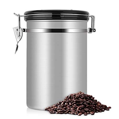 Boîte de conservation pour café hermétique - Eecoo Coffee Vault - 1.8 L, argent (vendeur tiers)