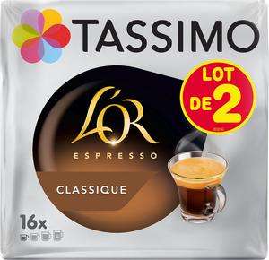 3 Packs de 2 paquets de 16 dosettes de café l'Or pour cafetières Tassimo - Espresso ou long