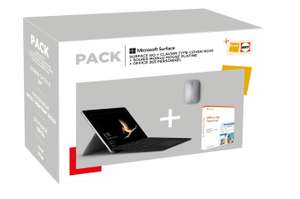 Pack Microsoft Surface Go (8Go RAM, 128Go SSD, Pentium) + Clavier Cover Noir + Souris + Office 365 Professionnel