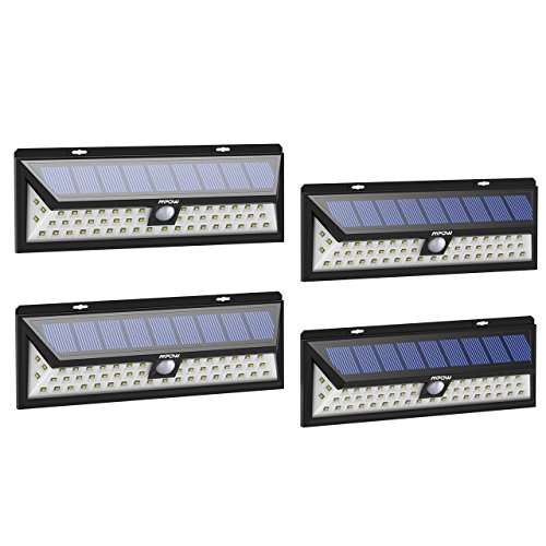 Lot de 4 Lampes solaires étanches Mpow - IP65, 54 LEDs, détection des mouvements (Vendeur tiers - Expédié par Amazon)