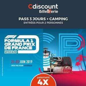 Pass 3 jours/2 personnes pour le Grand Prix de France de Formule 1 + Hébergement au Camping + Concerts Bob Sinclar & Martin Solveig
