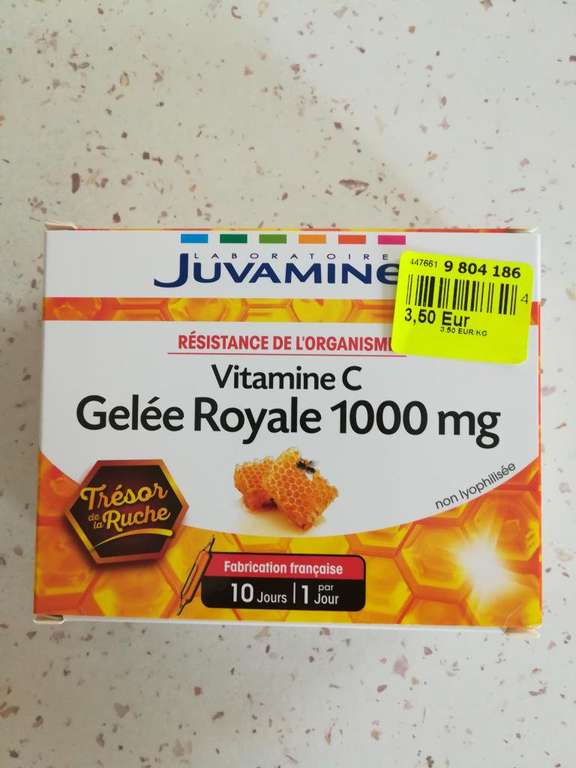 Complément alimentaire Juvamine - Ampoules Vitamine C +Gelée royale - 1000g (cure de 10 jours) - Creuzier-le-Vieux (03)