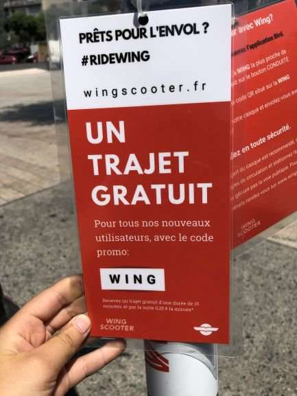 [Nouveaux utilisateurs] 15 minutes offertes pour un trajet Wingscooter - Marseille (13)