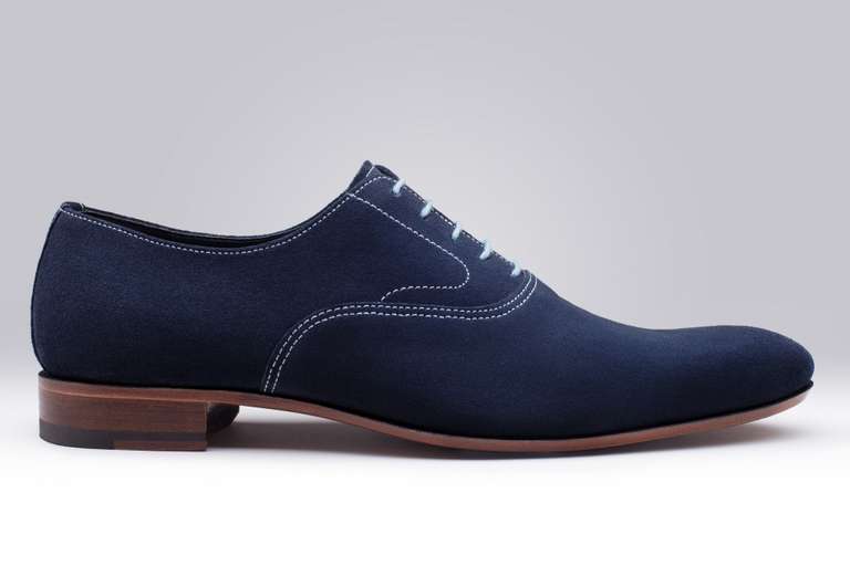 Sélection de chaussures en promotion - Ex: Palma Daim Richelieu Bleu (finsbury-shoes.com)