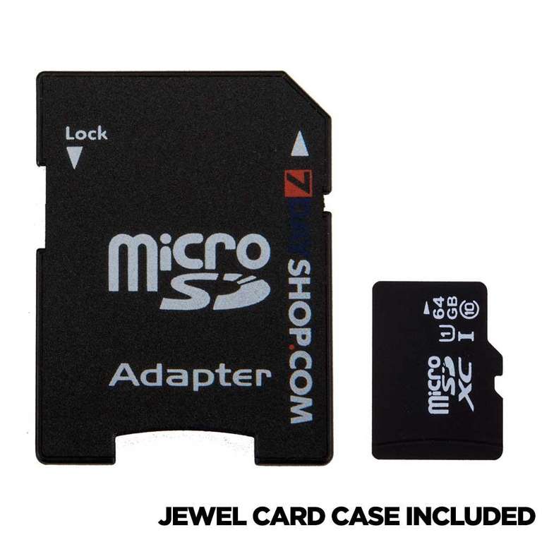 Carte mémoire microSDXC 7dayshop Classe 10 UHS-I 45 MB/s - 64 Go avec adaptateur SD