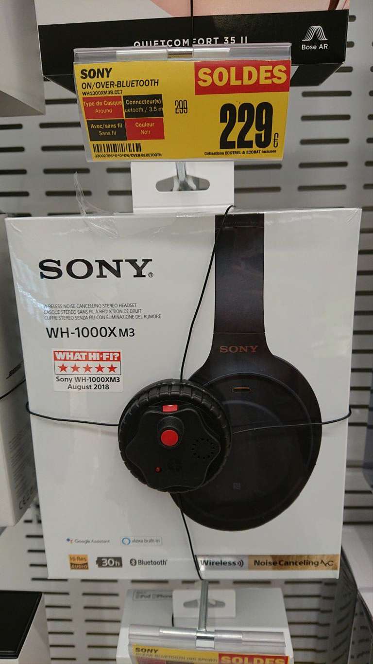Casque audio sans-fil Sony WH-1000XM3 - noir (frontaliers Luxembourg)