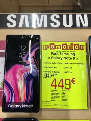 Smartphone Samsung Galaxy Note 9 128go + étui  Clear View + chargeur induction (EP-P1100) - Leclerc Langon (33)