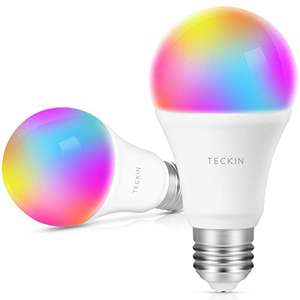 Lot de 2 ampoules LED conneectées Teckin - E27, RGB (vendeur tiers)