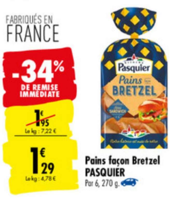 Pain bretzel Pasquier - 270g (via 0,40€ BDR)