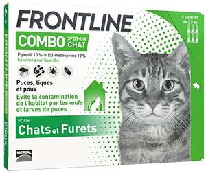 [Prime] Paquet de 6 pipettes de protection anti-puces / anti-tiques pour chat Frontline Combo Spot-on Chat