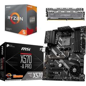 Processeur AMD Ryzen 5 3600 + Carte mère MSI X570-A PRO - Socket AM4 + 16 Go RAM DDR4 (2 x 8 Go) + 3 mois d'abonnement Xbox Game Pass