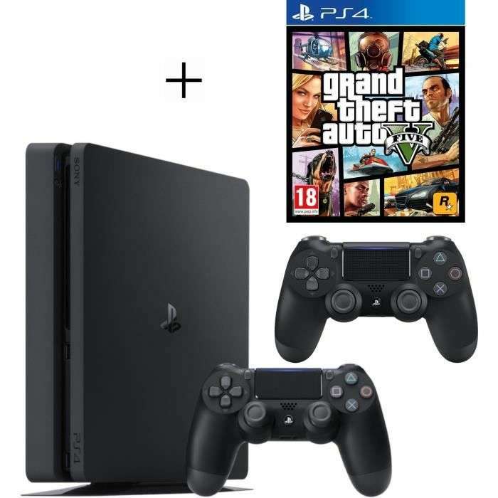 Pack Console Sony PS4 (500 Go) + 2ème Manette + GTA V