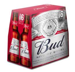 Lot de 2 packs de 6 bières Budweiser - 2x6x25 cl (Via Shopmium et CouponNetwork)