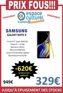 Smartphone 6.4" Samsung Galaxy Note 9 (QHD+, Exynos 9810, RAM 6 Go, ROM 128 Go) - Bellerive-sur-Allier (03)