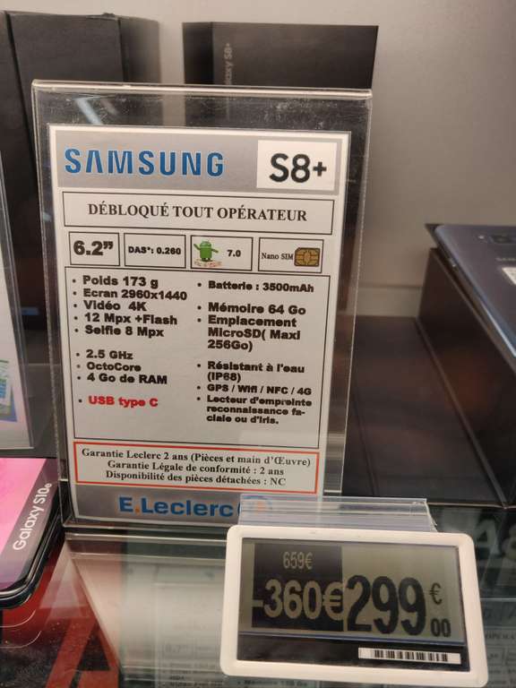 Smartphone 6.2" Samsung Galaxy S8+ Plus - 4 Go de ROM, 64 Go de ROM - Saint-Orens (31)